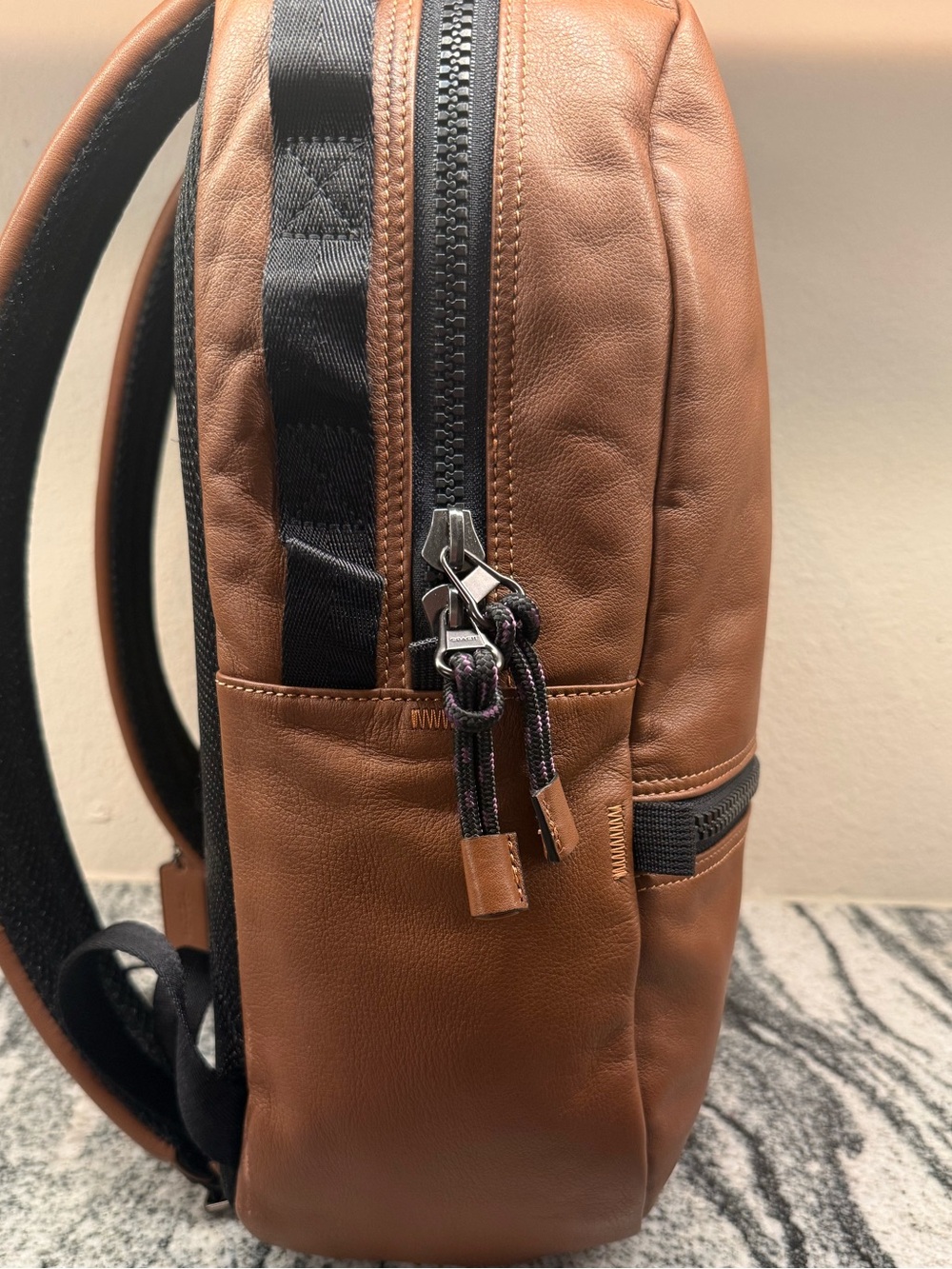 Coach Pacer Leather Backpack Saddle Brown 78830 - Picture 5 of 9